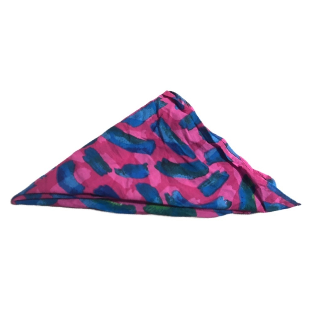 Lush Whats It Knot Colorful Wrap Pink and Blue scarf bandana 100% cotton
